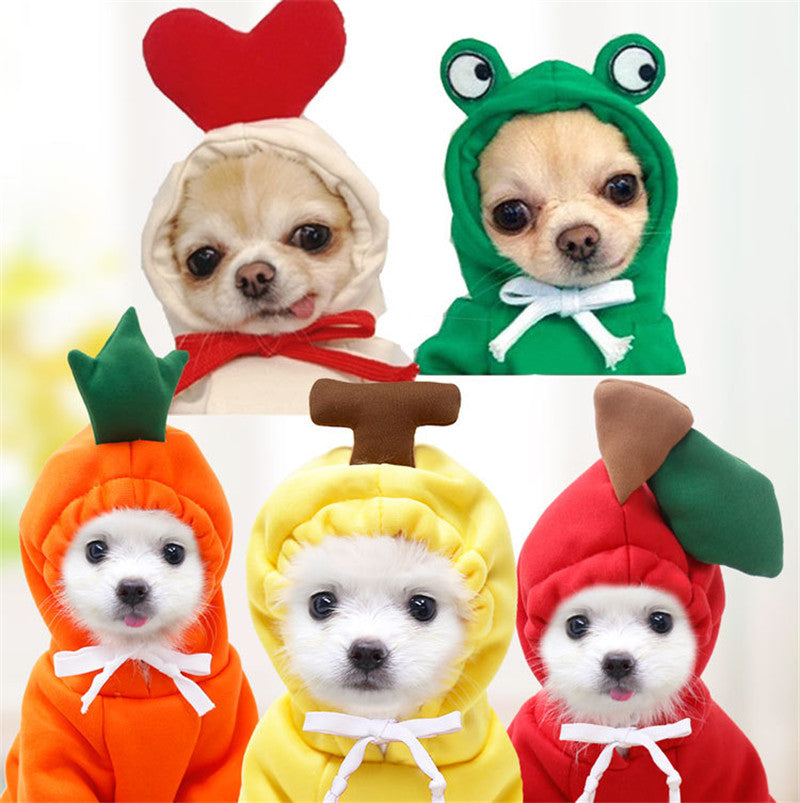 Cute Fruit Fleece Hoodie for Small Pets